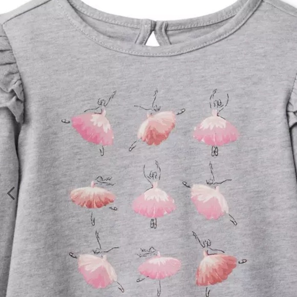 Janie and Jack Ballerina Ruffle Shoulder Tee, size 4 - Picture 3 of 10